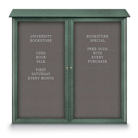 Indoor Enclosed Combo Board,48x36,Satin Frame/Green & Apricot